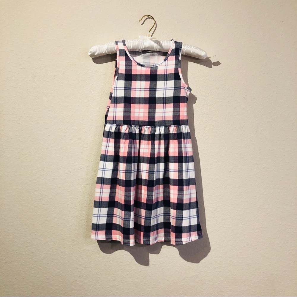 H&M Girls Casual Plaid Multicolor Mini Dress Size 6-8Y NWT